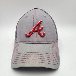 Atlanta Braves New Era 39Thirty Hat Cap Gray Red Fitted M/L Mesh Stretch